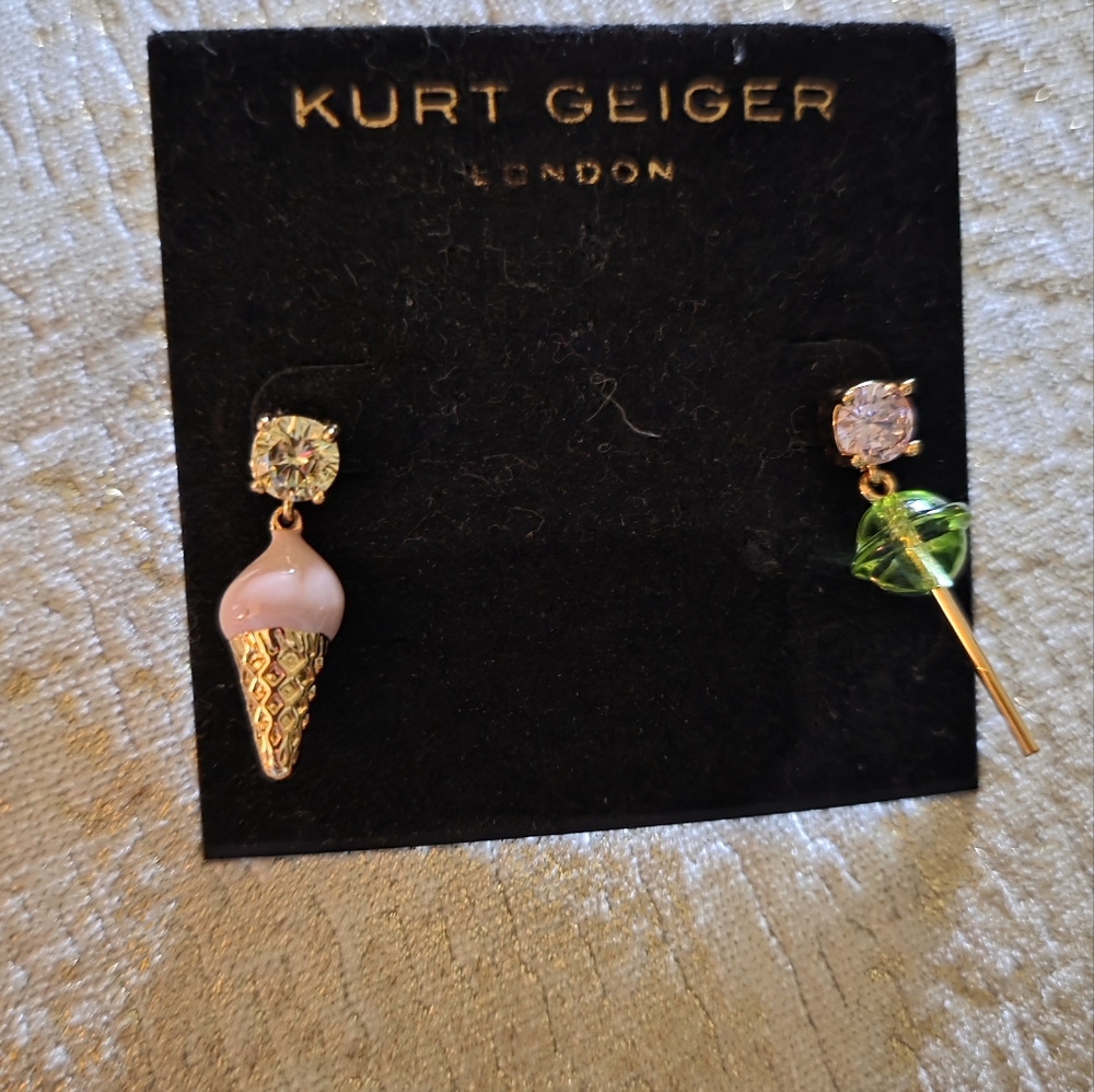 Kurt Geiger NWT Gold and Green Ice Cream Earrings